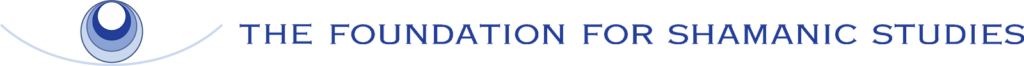 A blue logo a varied shades of blue with the name, Foundation for Shamanic Studies